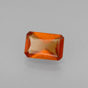 Granato essonite naturale arancione da 0,56 ct, taglio smeraldo, VS-SI