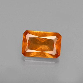 Granato essonite naturale arancione da 0,65 ct, taglio smeraldo, VS