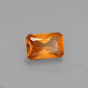Granato essonite naturale arancione da 0,65 ct, taglio smeraldo, VS