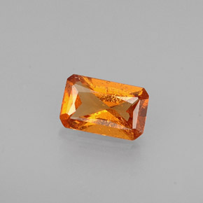 Granato essonite naturale arancione da 0,50 ct, taglio smeraldo, VS-SI