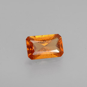 Granato essonite naturale arancione da 0,50 ct, taglio smeraldo, VS-SI