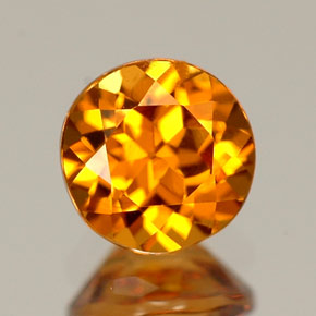 Granato essonite naturale arancione da 0,80 ct, taglio rotondo, VVS