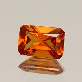 Granato essonite naturale arancione da 0,54 ct, taglio smeraldo, VS