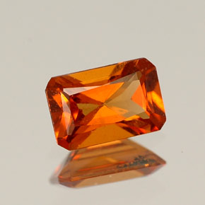 Granato essonite naturale arancione da 0,54 ct, taglio smeraldo, VS