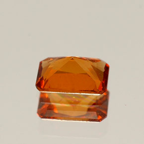 Granato essonite naturale arancione da 0,54 ct, taglio smeraldo, VS