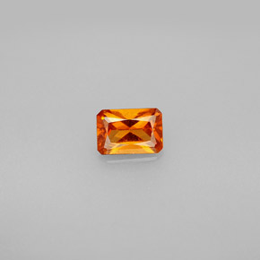 Granato essonite naturale arancione da 0,66 ct, taglio smeraldo, VS