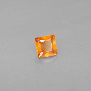 Granato essonite naturale arancione da 0,32 ct, quadrato, VS