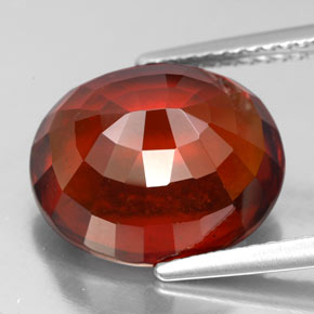 Granato essonite naturale arancione da 8,66 ct, taglio ovale, VS