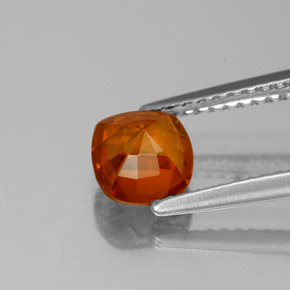 Granato essonite naturale arancione da 1,18 ct, taglio a cuscino, VS