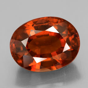 Granato essonite naturale arancione da 6,11 ct, taglio ovale, VS