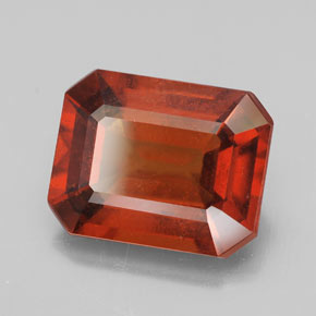 Granato essonite naturale arancione da 6,53 ct, taglio smeraldo, VS