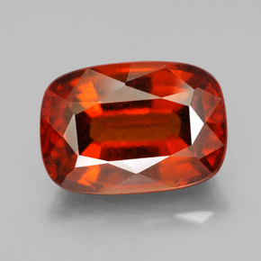 Granato essonite naturale arancione da 6,52 ct, taglio a cuscino, VS