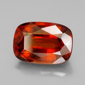 Granato essonite naturale arancione da 6,52 ct, taglio a cuscino, VS