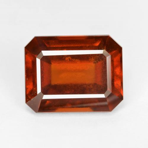 Granato essonite naturale rosso da 8,89 ct, taglio smeraldo, VS