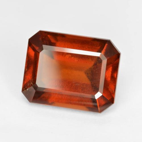 Granato essonite naturale rosso da 8,89 ct, taglio smeraldo, VS