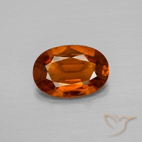 1.57ct Naturale Arancione scuro Granato hessonite, Ovale, VS