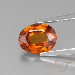 1.61ct Naturale Arancione scuro Granato hessonite, Ovale, VS-SI