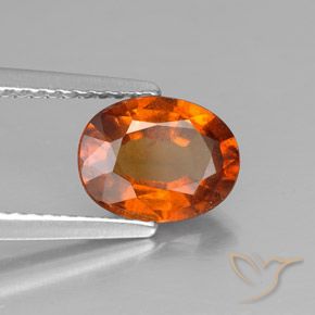 Granato hessonite Arancione scuro naturale da 1.61 ct, Ovale, VS-SI