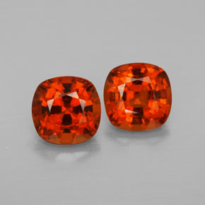 Granato essonite naturale arancione da  ct, taglio a cuscino, VS