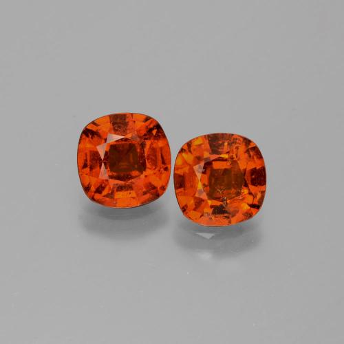 Granato essonite naturale arancione da 3,13 ct, taglio a cuscino, SI
