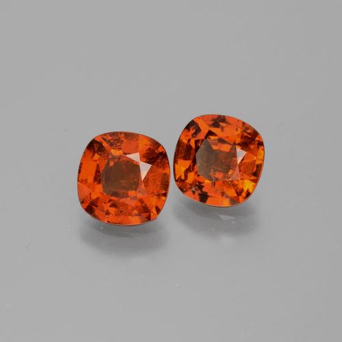 Granato essonite naturale arancione da 3,13 ct, taglio a cuscino, SI