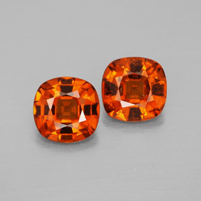 Gemme di Granato hessonite Arancio cannella naturale da  ct, Taglio a cuscino, VS-SI