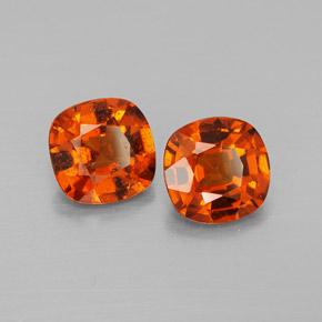 Gemme di Granato hessonite Arancio cannella naturale da  ct, Taglio a cuscino, VS-SI