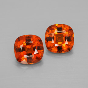 Gemme di Granato hessonite Arancio cannella naturale da  ct, Taglio a cuscino, VS-SI