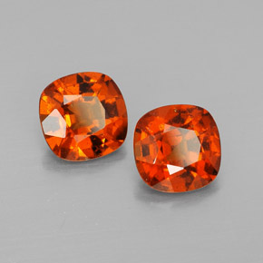 Gemme di Granato hessonite Arancio cannella naturale da  ct, Taglio a cuscino, VS-SI