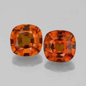 Granato essonite naturale arancione da 3,23 ct, taglio a cuscino, VS