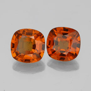 Granato essonite naturale arancione da 3,23 ct, taglio a cuscino, VS