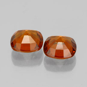 Granato essonite naturale arancione da 3,23 ct, taglio a cuscino, VS