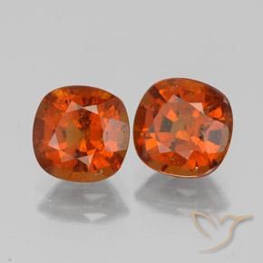 Gemme di Granato hessonite Arancione Ambra naturale da 3.17 ct, Cuscino, SI