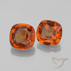 Gemme di Granato hessonite Arancio Medio naturale da 2.97 ct, Cuscino, VS-SI