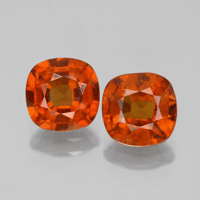 Gemme di Granato hessonite Arancio Medio naturale da 3.21 ct, Taglio a cuscino, VS-SI