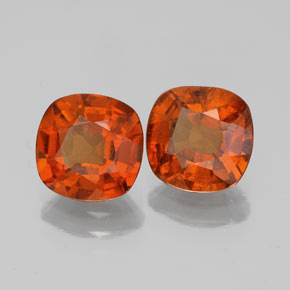 Gemme di Granato hessonite Arancio Medio naturale da 3.21 ct, Taglio a cuscino, VS-SI