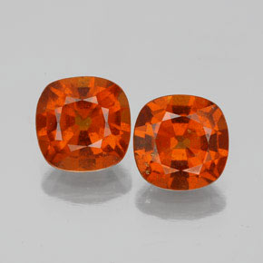 Granato essonite naturale arancione da 3,13 ct, taglio a cuscino, VS-SI