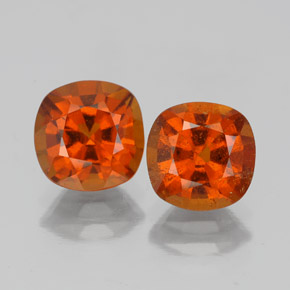 Gemme di Granato hessonite Arancio cannella naturale da 3.53 ct, Taglio a cuscino, VS-SI