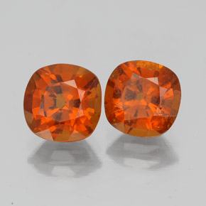 Gemme di Granato hessonite Arancio cannella naturale da 3.53 ct, Taglio a cuscino, VS-SI