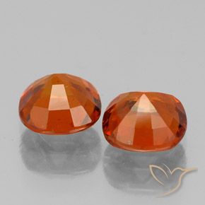Gemme di granato essonite arancione ambra naturale da 1,96 ct, taglio a cuscino, VS-SI