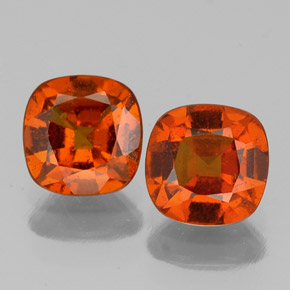 Granato essonite naturale arancione da 1,98 ct, taglio a cuscino, SI