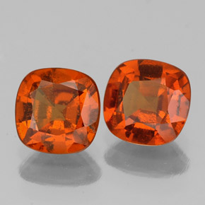 Granato essonite naturale arancione da 1,98 ct, taglio a cuscino, SI