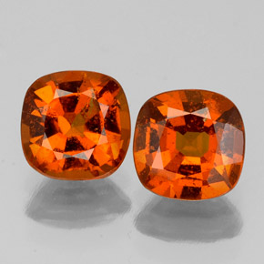 Gemme di Granato hessonite Arancione Ambra naturale da 2.14 ct, Taglio a cuscino, VS-SI