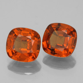 Granato essonite naturale arancione da 2,08 ct, taglio a cuscino, VS-SI
