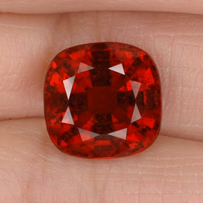 Granato essonite naturale arancione da 5,35 ct, taglio a cuscino, VS-SI