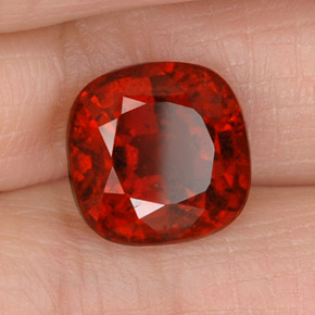 Granato essonite naturale arancione da 5,35 ct, taglio a cuscino, VS-SI