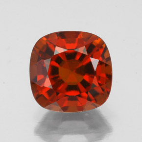 Granato essonite naturale arancione da 2,61 ct, taglio a cuscino, VS