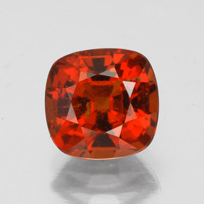 Granato essonite naturale arancione da 2,45 ct, taglio a cuscino, VS-SI