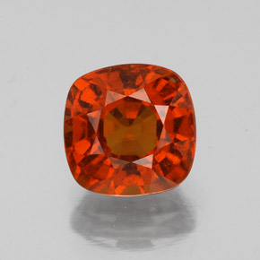 Granato essonite naturale arancione da 2,04 ct, taglio a cuscino, VS-SI