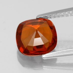 Granato essonite naturale arancione da 2,15 ct, taglio a cuscino, VS